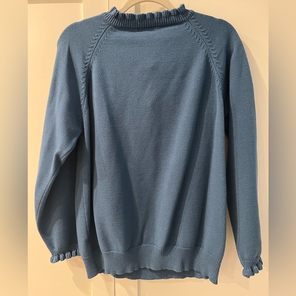 BTFBM Women's Ruffle Crew Neck Sweater Blue | Large - Picture 5 of 9